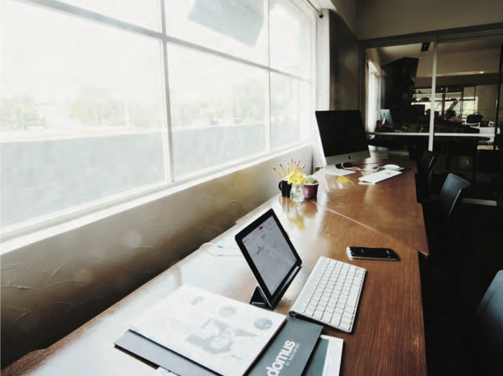 With big windows, this space gives you a view of the city.