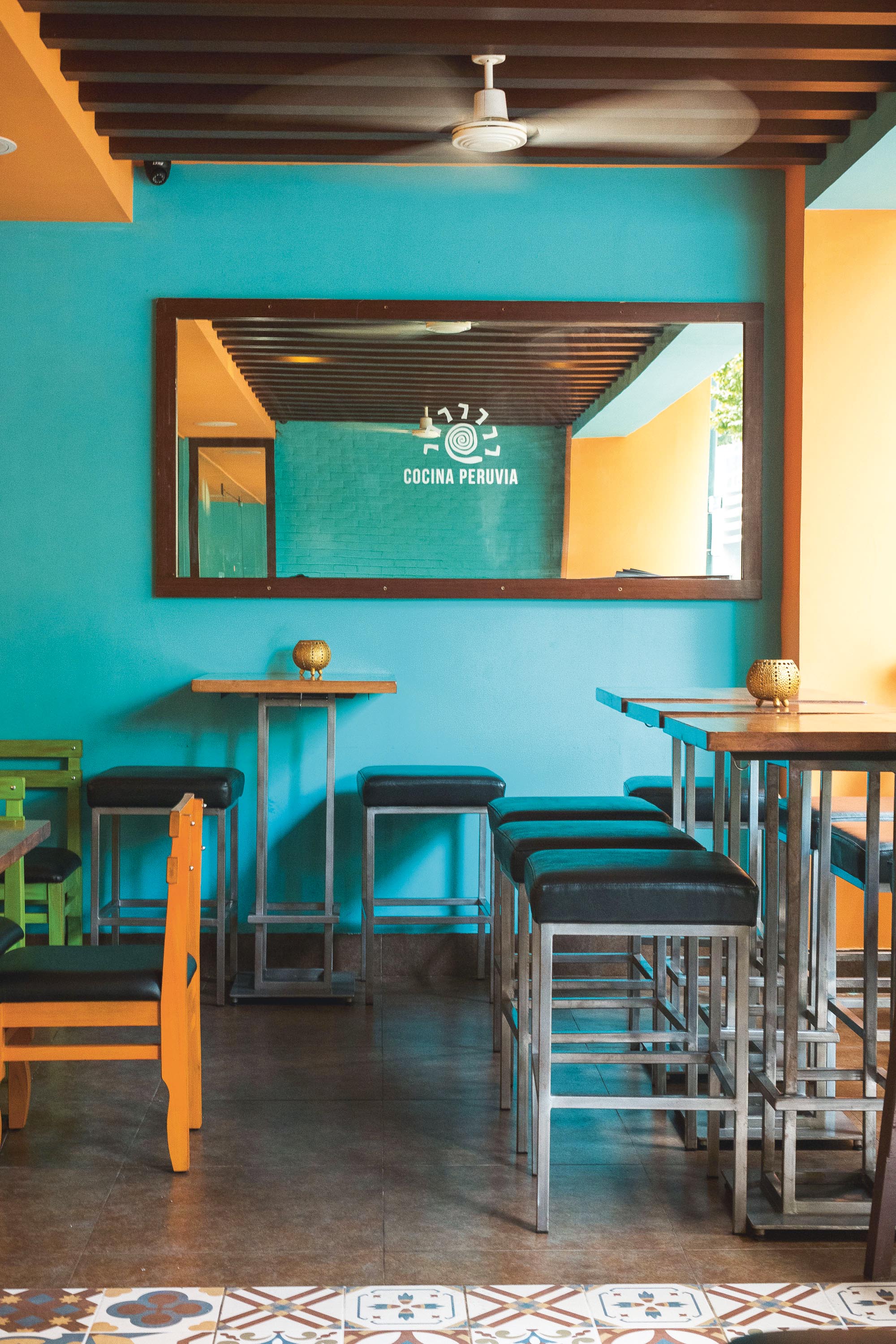 Cocina Peruvia's clean, no-frills interiors are complemented by the space’s bright hues.