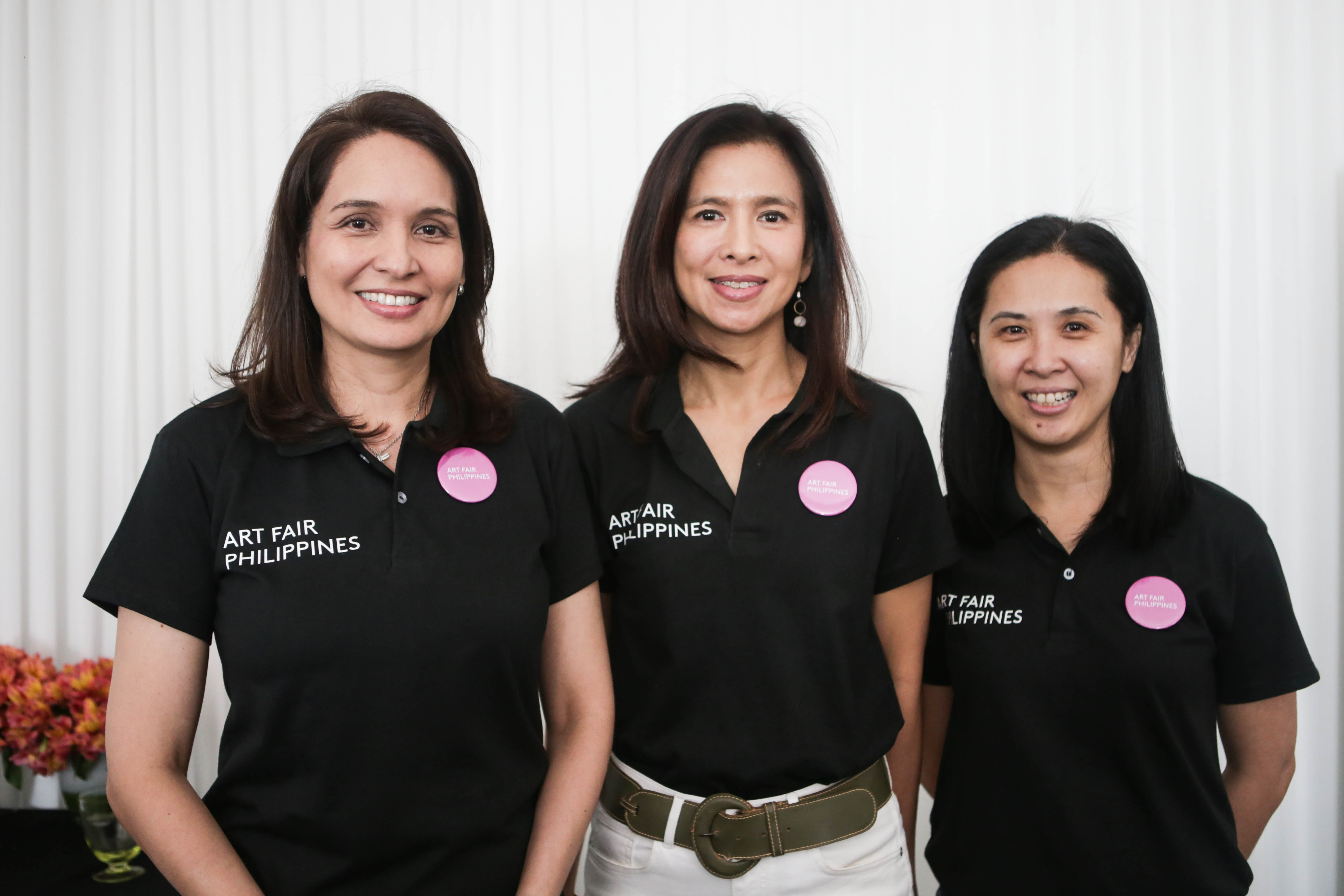 Art Fair Philippines organizers Liza Periquet, Trickie Lopa, and Dindin Araneta at the launch. 