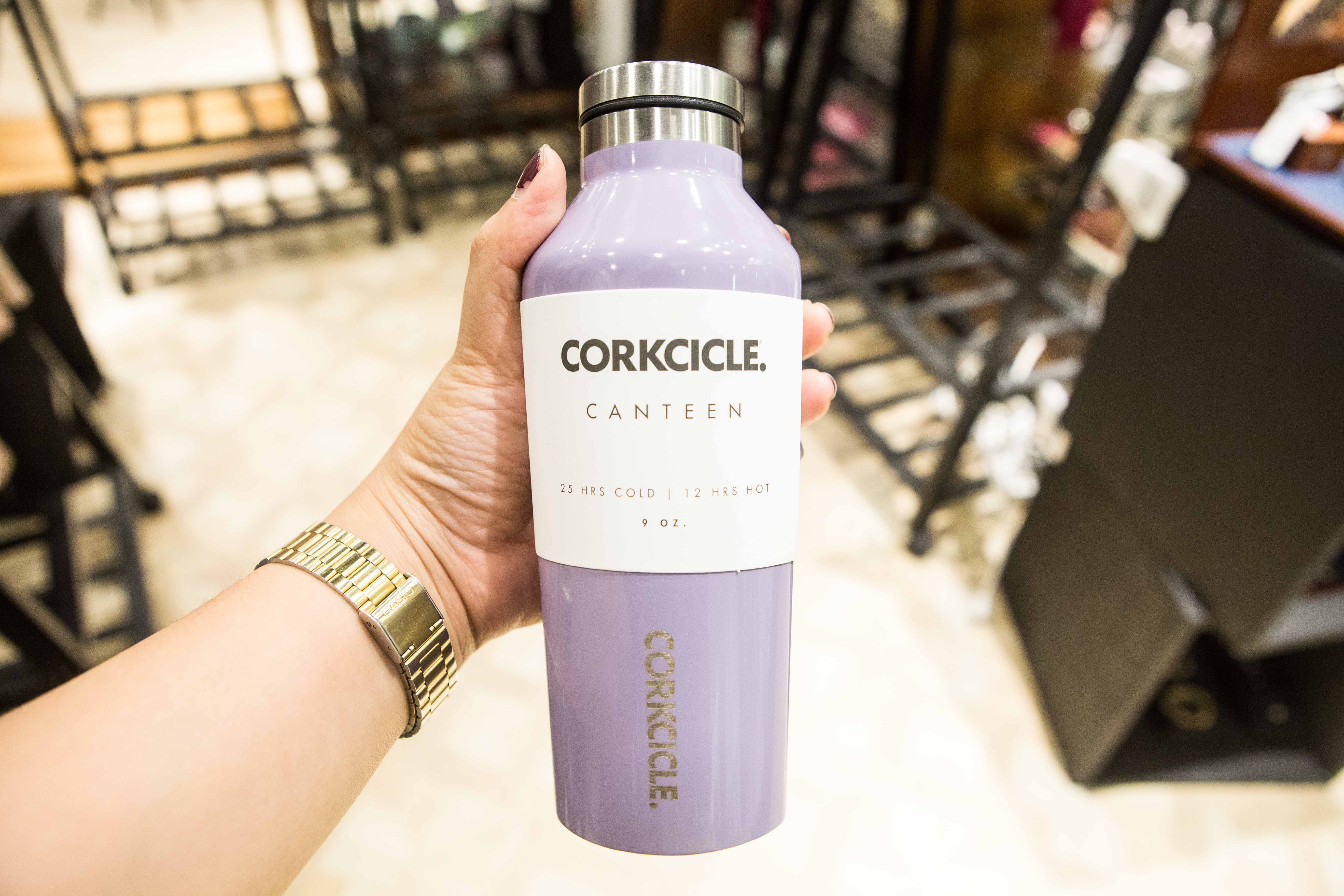 Keep your drinks cool for as long as 25 hours, or warm for 12 hours. Corkcicles canteens come in 9oz, 16oz, 25oz, and 60oz sizes and a variety of colors.