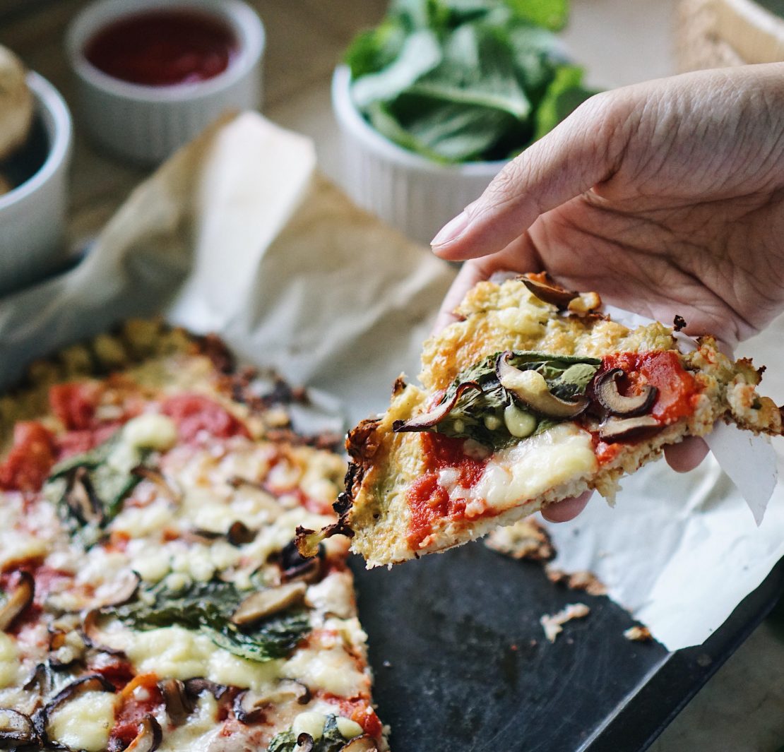 nolisoli recipe low carb mushroom cauliflower pizza
