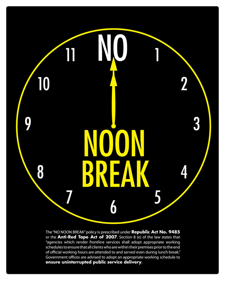 No Noon Break policy: Photo courtesy of the Civil Service Commission