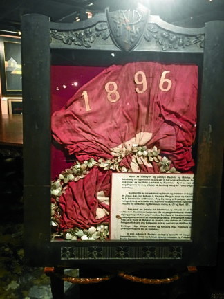 Andres Bonifacio's "personal flag" sewn by his wife, Gregoria de Jesus, in 1931