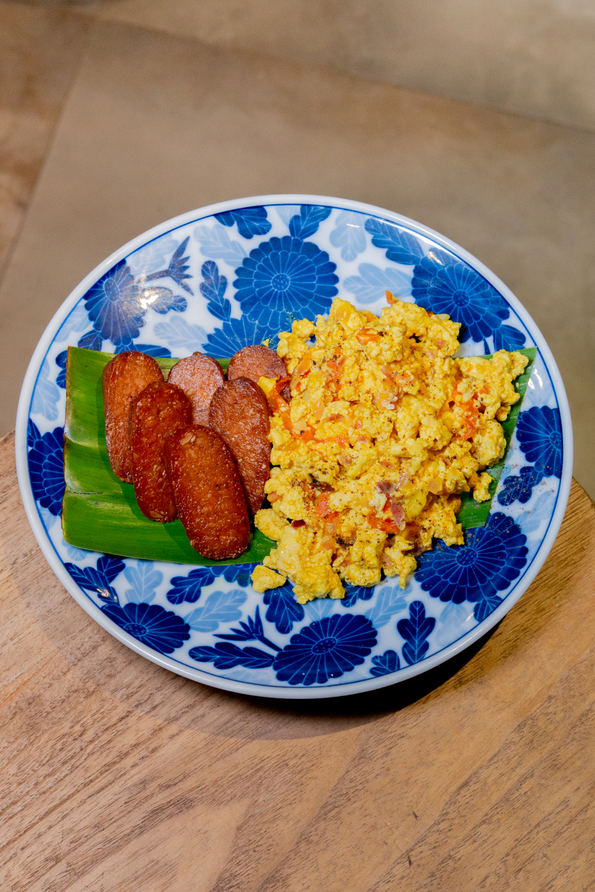 Scrambled Tofu-Egg Platter with Longganisa