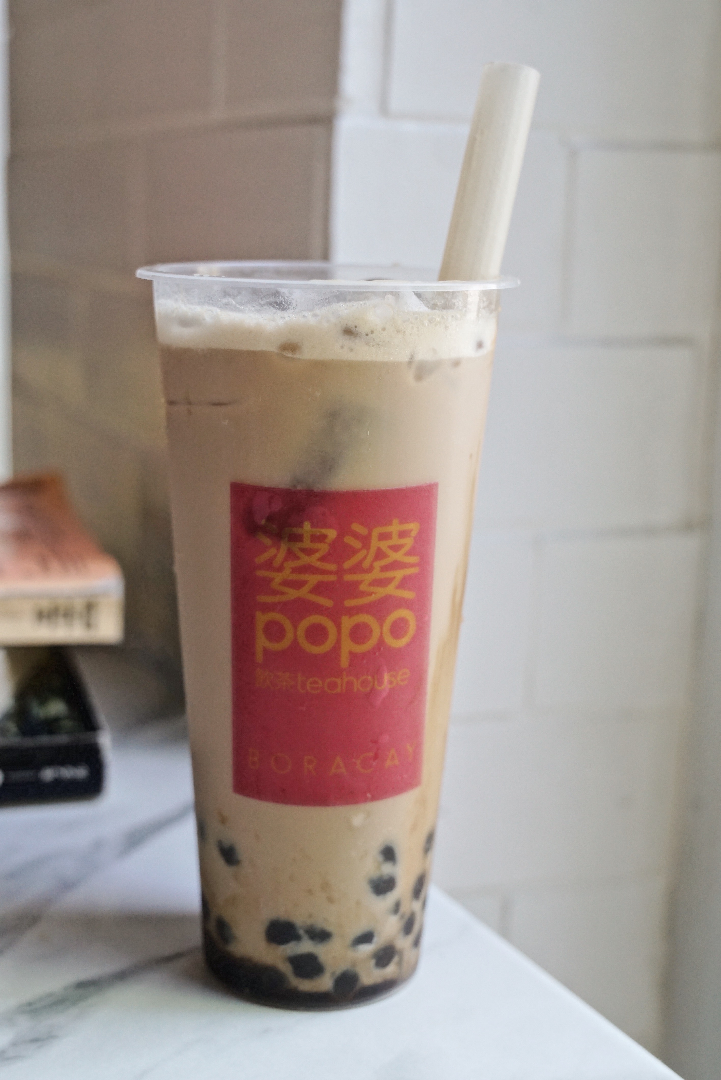 popo teahouse milk tea rice straw