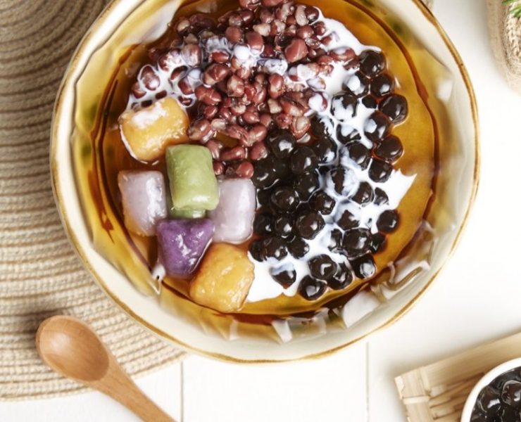 nine fresh taro ball desserts