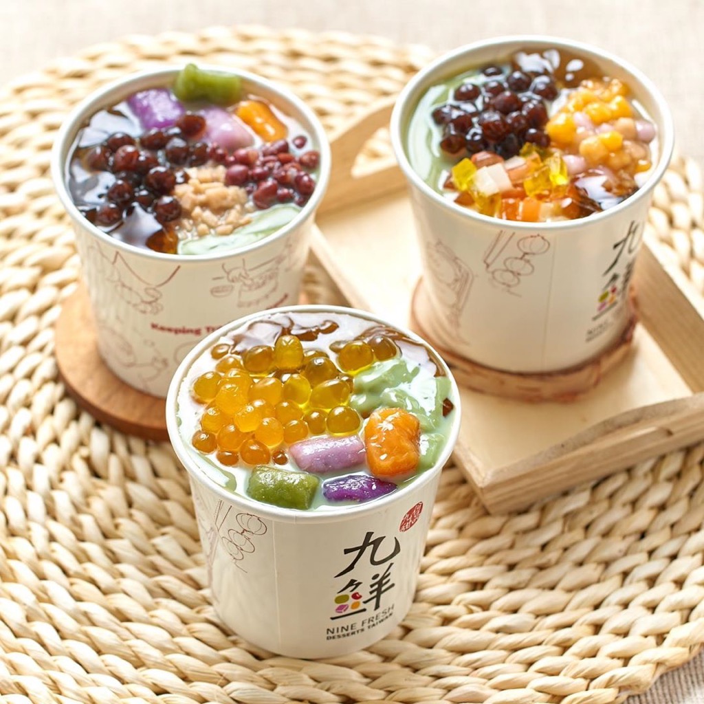 nine fresh taro ball desserts