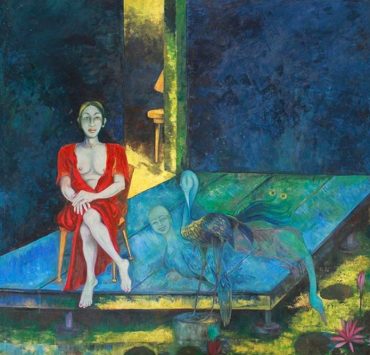 Kitty Taniguchi, My Sister is a Bird, Oil on Canvas, 182 x 182 cm, 2008