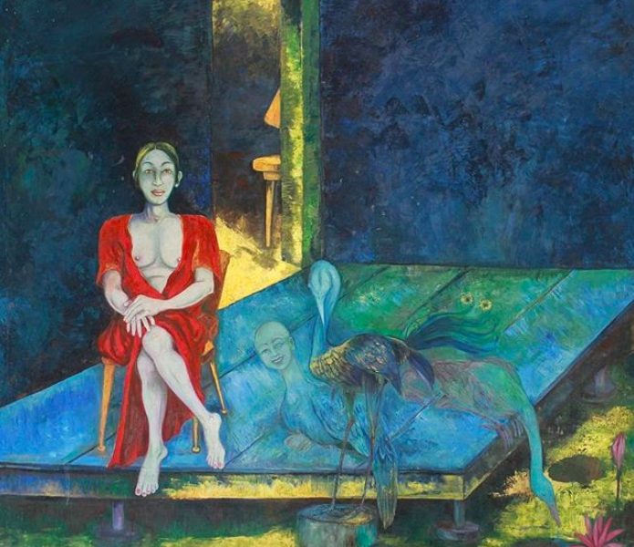 Kitty Taniguchi, My Sister is a Bird, Oil on Canvas, 182 x 182 cm, 2008