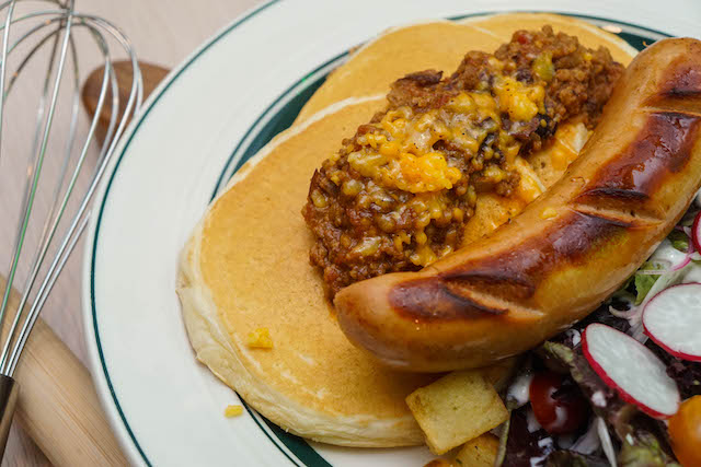 Gram Pancakes PH chili bean and sausage pancakes