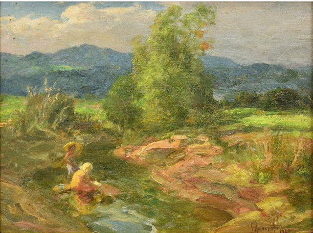 Fernando Amorsolo, “River Washers,” 1950, oil on canvas