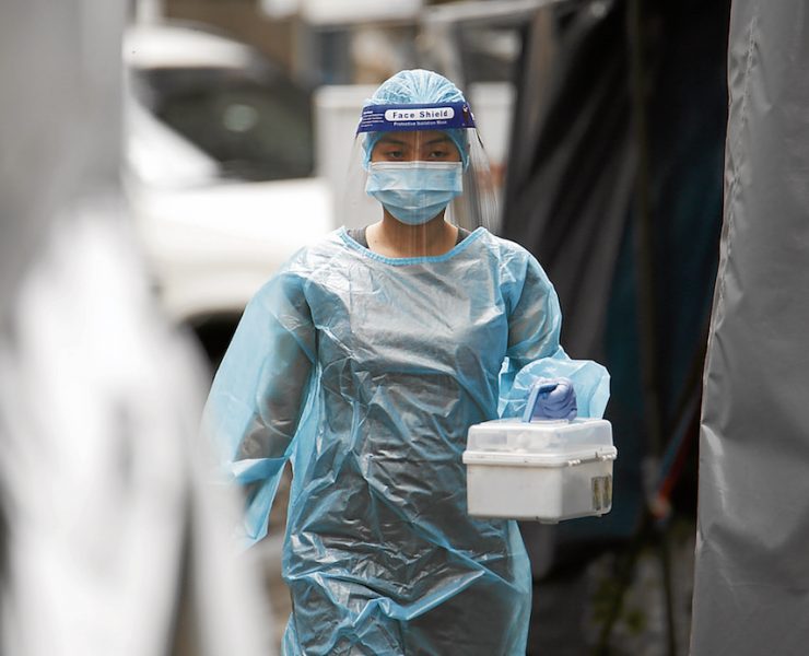 healthcare worker in protective gear
