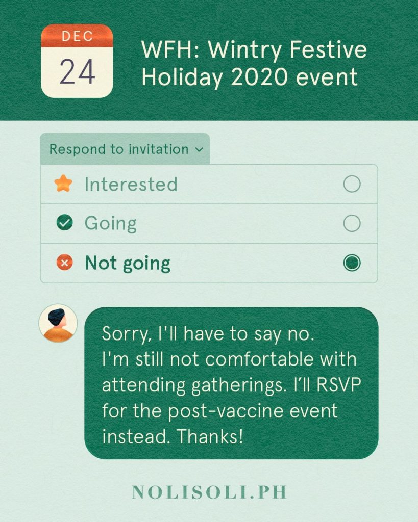 nolisoli decline in-person event invitations