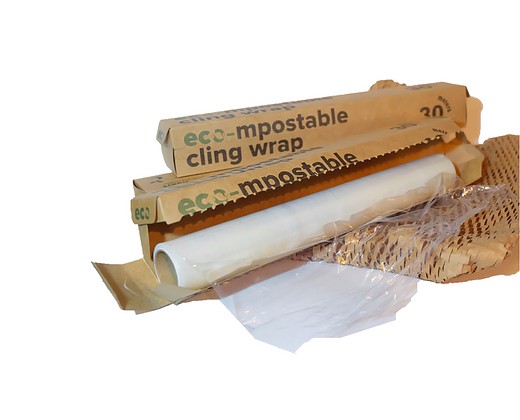 After paper 'bubble wrap' comes compostable cling wrap. How good