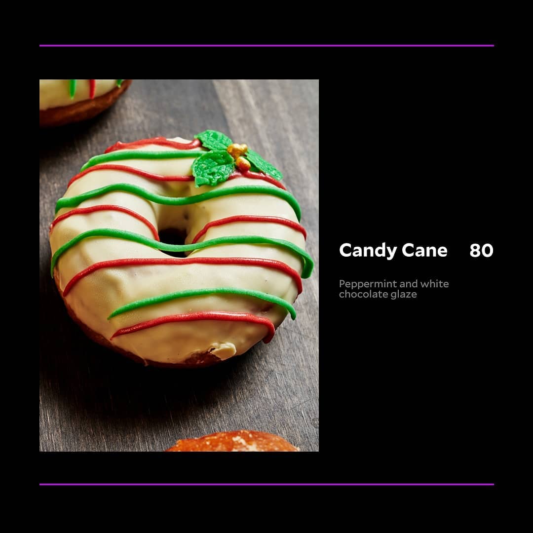 poison candy cane holiday doughnuts