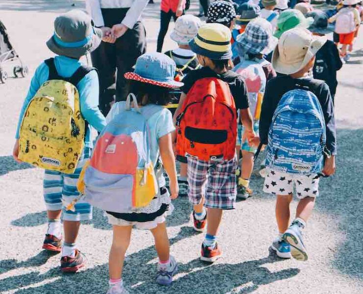 children walking to school