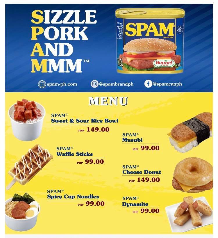 spam food truck menu