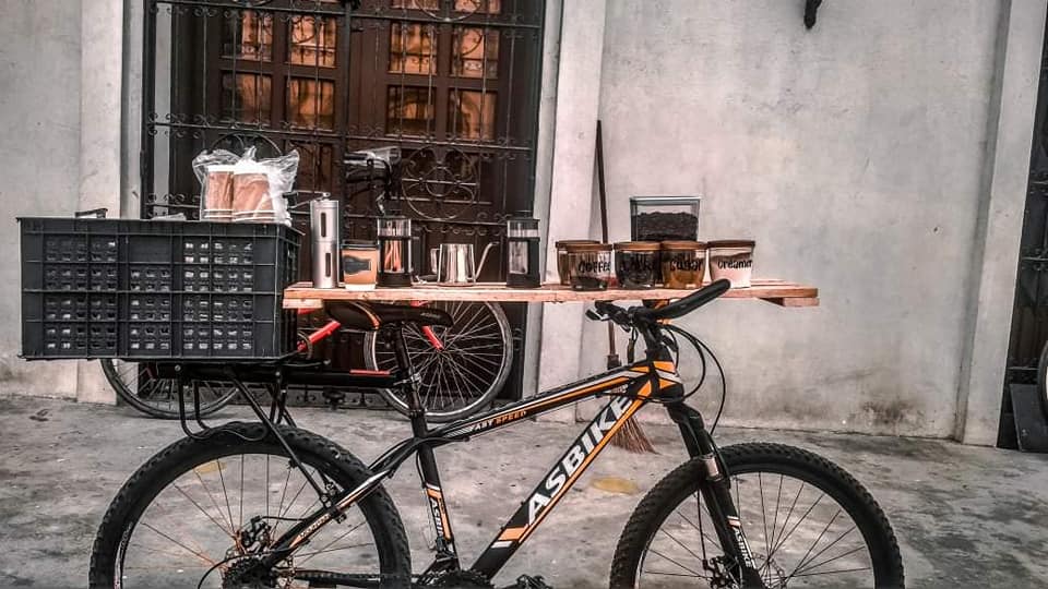 Bike and hot sale coffee shop