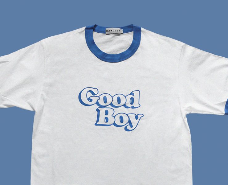 white tshirt with good boy print