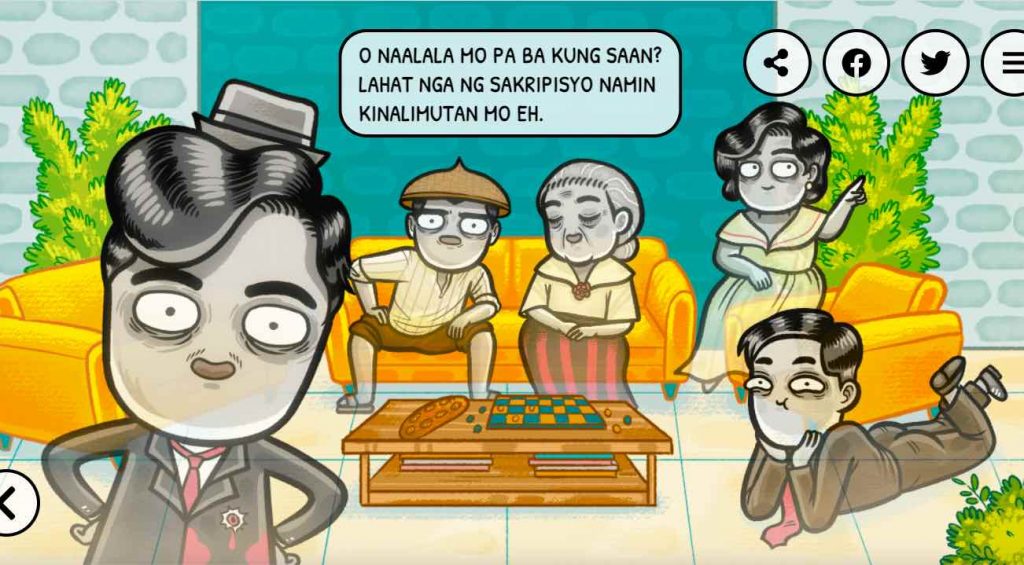 Jose Rizal, Andres Bonifacio, Apolinario Mabini, Melchora Aquino, and Aurora Quezon cartoon