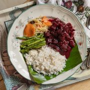 adobo beets with atsara and coconut lemongrass rice