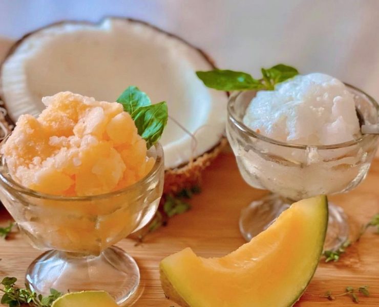 melon and coconut sherbet