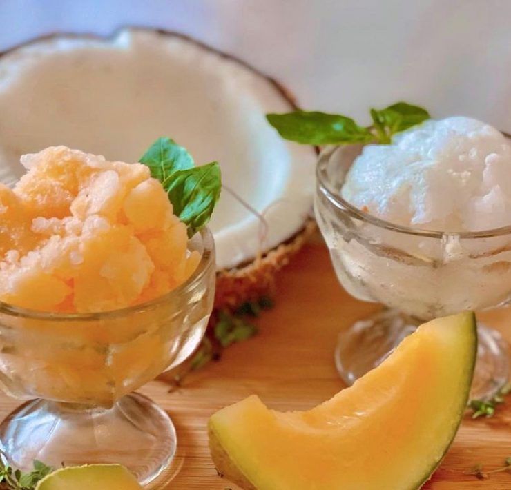 melon and coconut sherbet