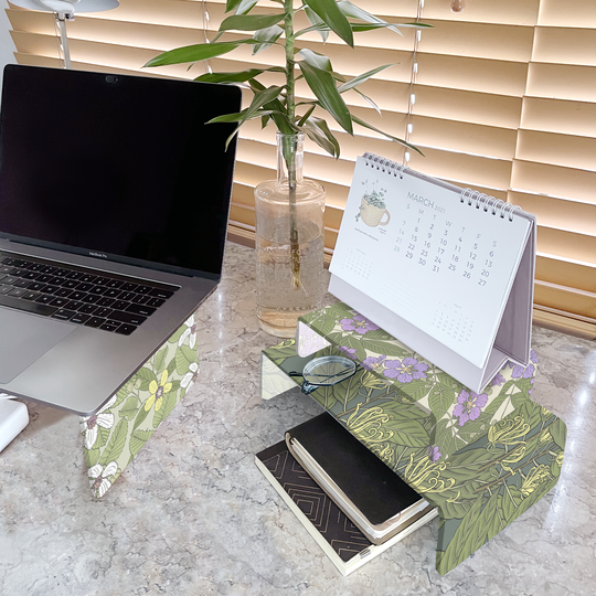 acrylic laptop stand native flowering trees print