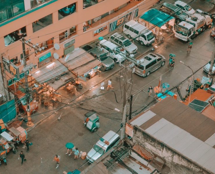 manila at dusk street view
