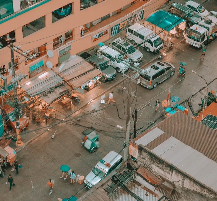 manila at dusk street view
