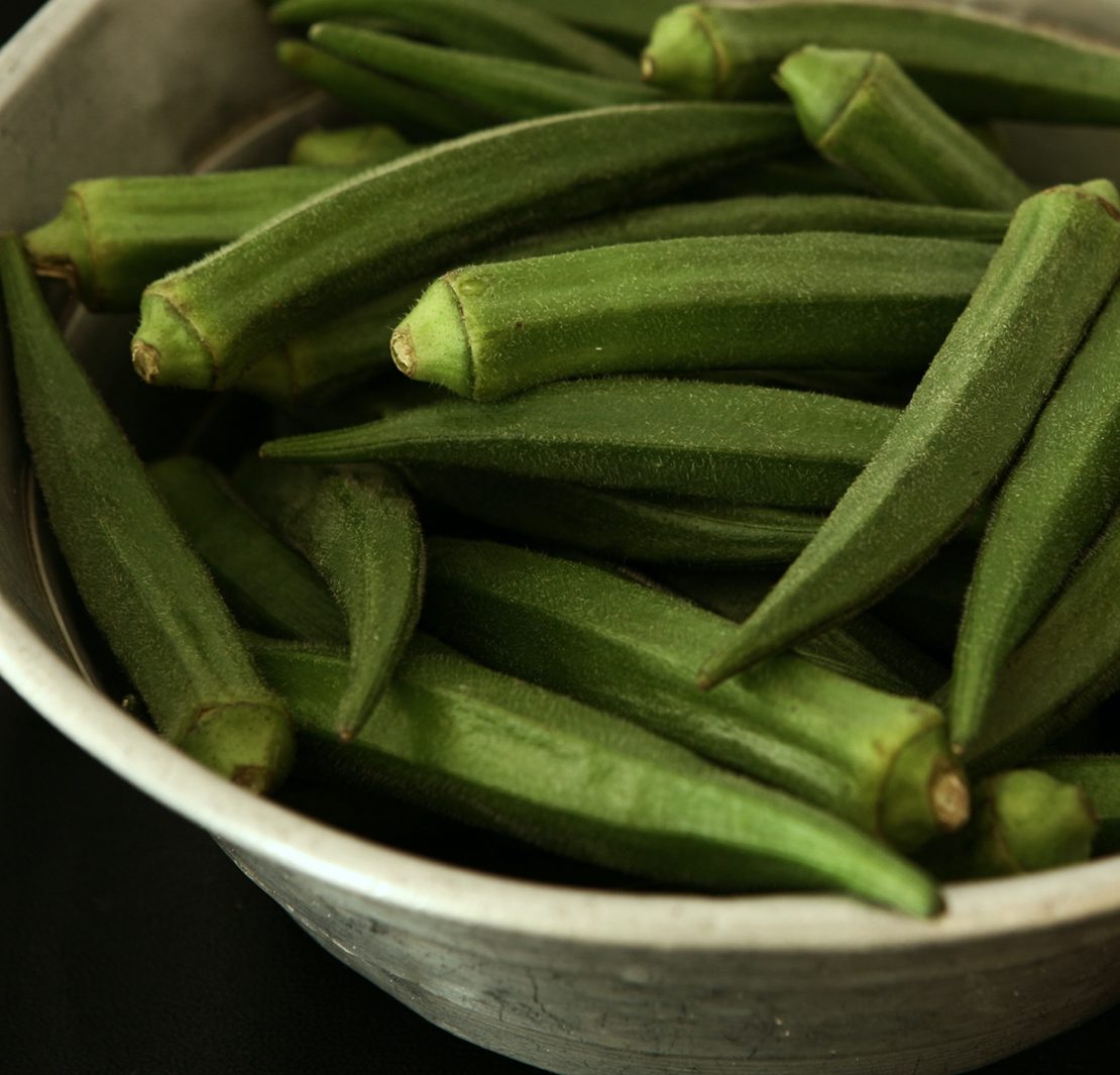 okras in a bowl