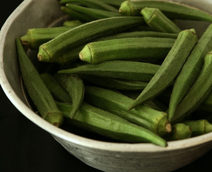 okras in a bowl