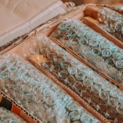 packages with plastic bubble wrap