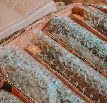 packages with plastic bubble wrap