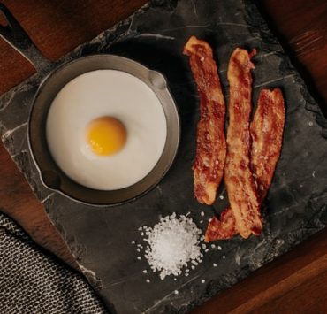 breakfast food bacon eggs