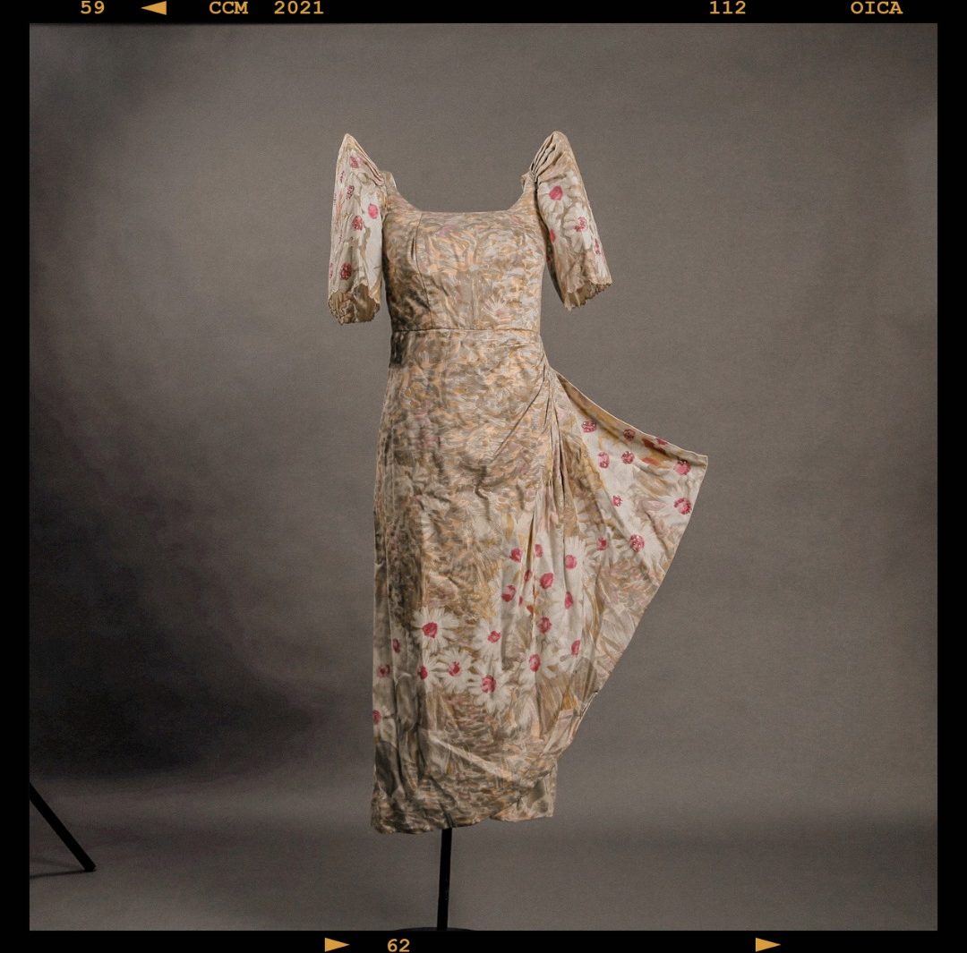 a white terno with floral details