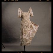 a white terno with floral details