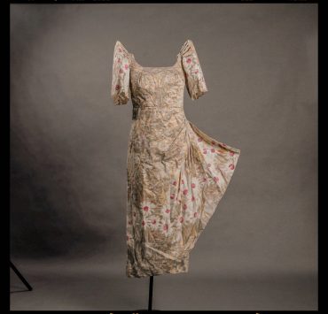 a white terno with floral details