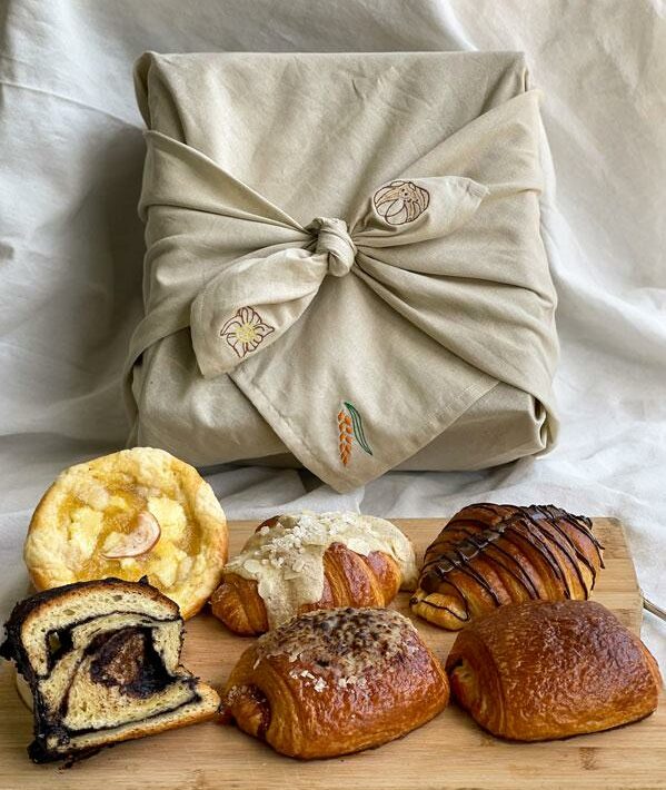 assorted pastry wrapped in a cloth
