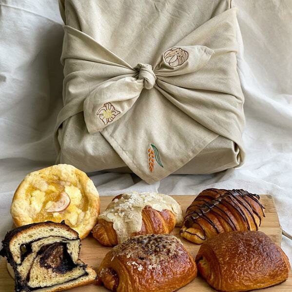 assorted pastry wrapped in a cloth