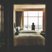 woman staying in a hotel