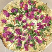 lagundi pizza with bougainvillea