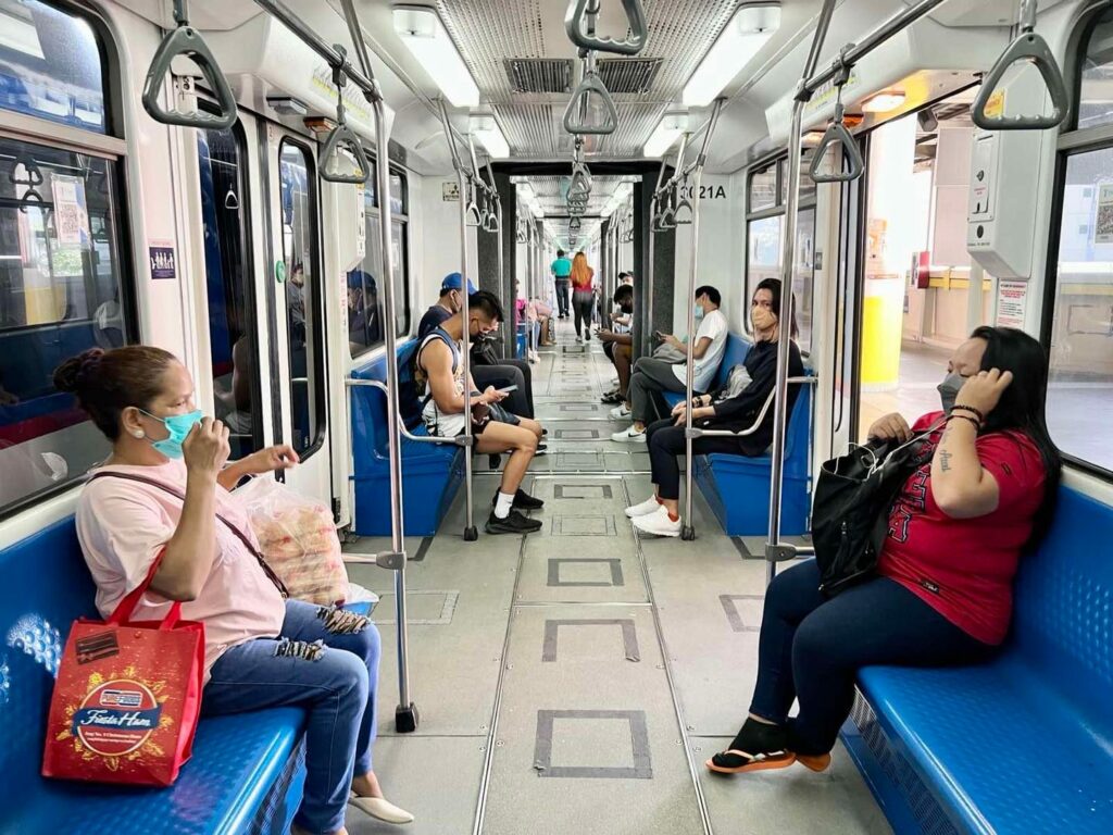 passengers inside MRT train