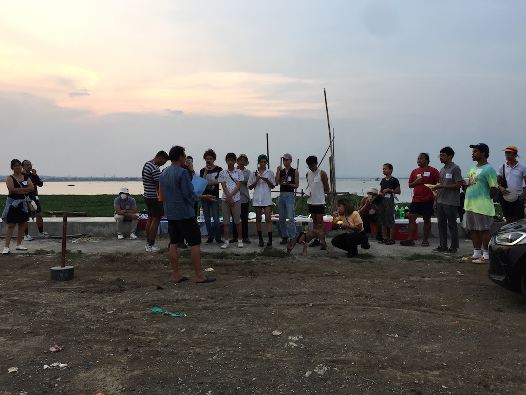 Bascon introducing the "Sunset Garden” zine to a crowd of writers, artists, and photographers in San Pedro, Laguna in June | Photo by Czar Kristoff