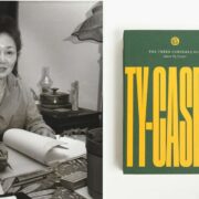 Linda Ty-Casper black and white photo by Bill Edmunds with a 2024 edition of the book “The Three-Cornered Sun” from local press Exploding Galaxies